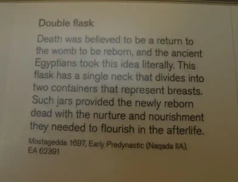 Single-neck double flask container representing breasts